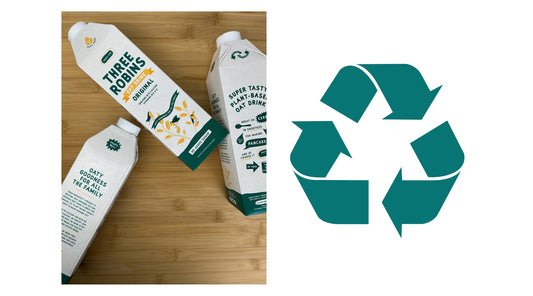 Three Robins cartons and recycle logo