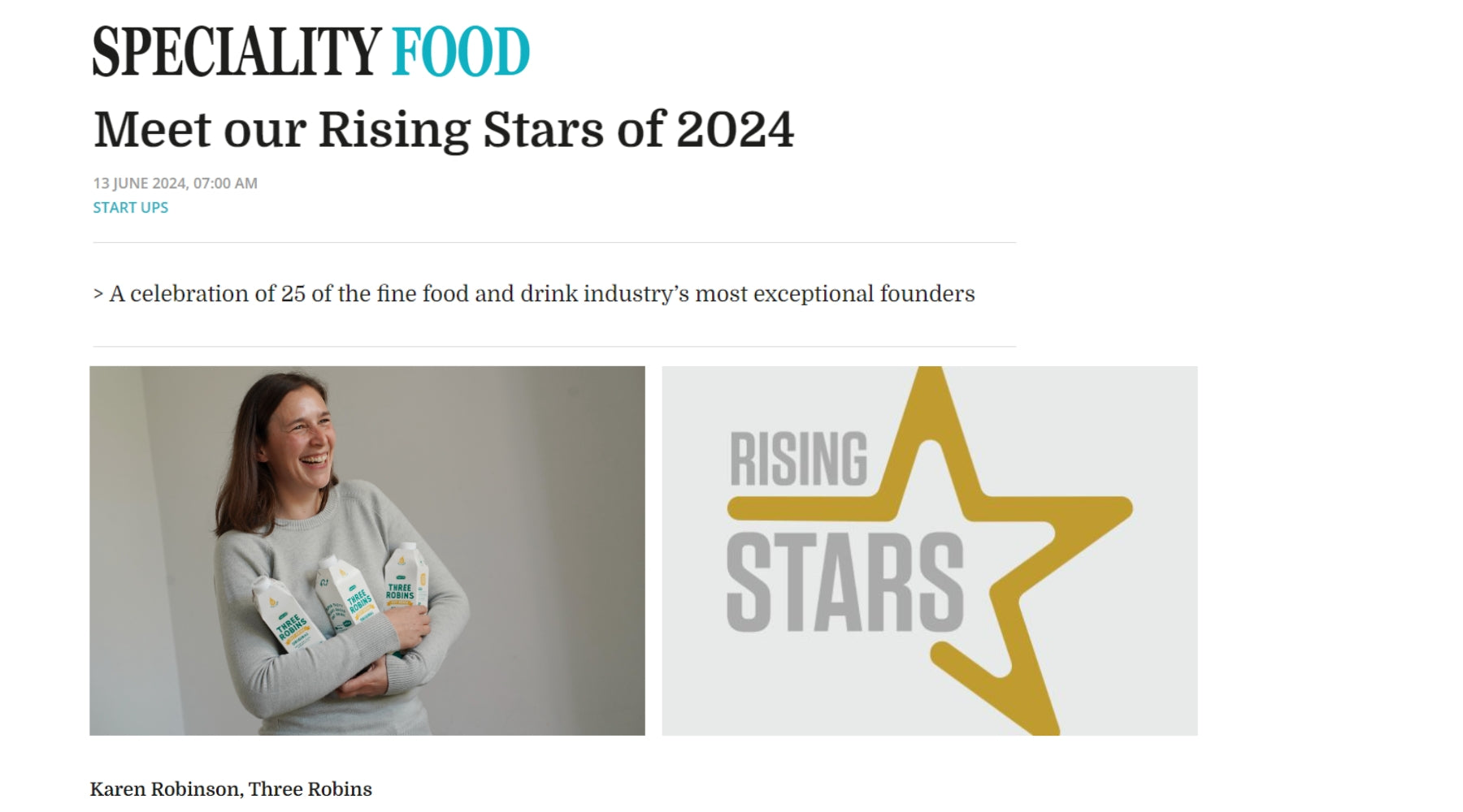 Three Robins Founder Karen Robinson is one of 2024’s Rising Stars!