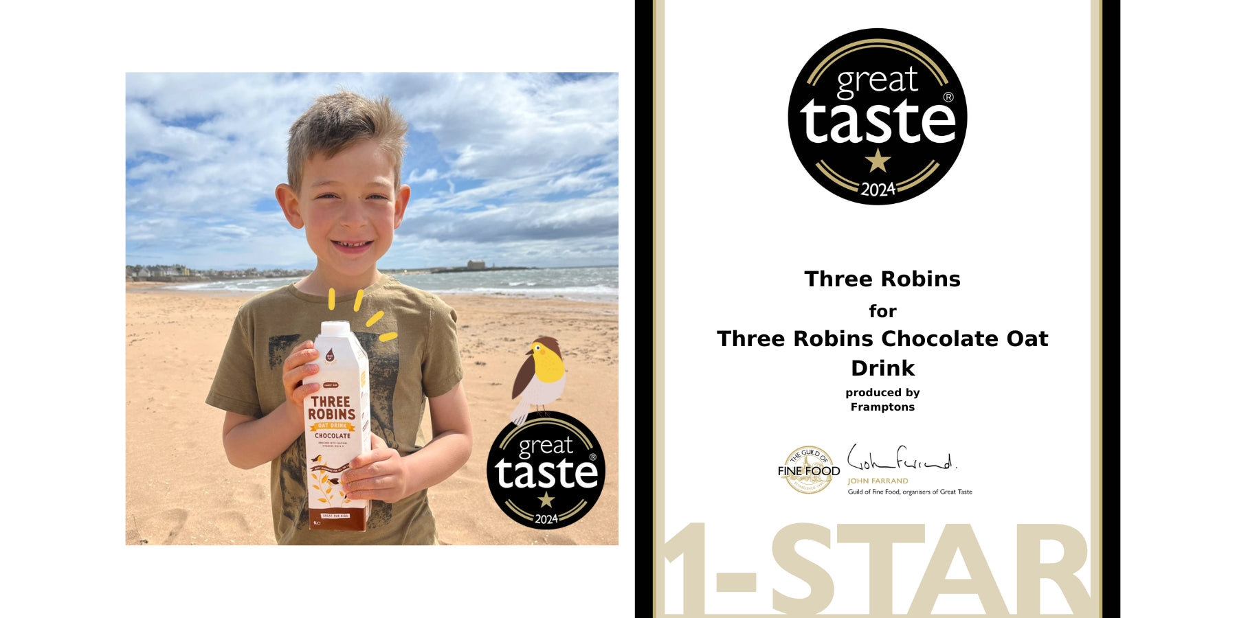 Our chocolate oat drink has won a Great Taste Award!